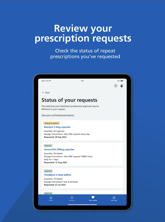 Secure prescriptions on NHS App