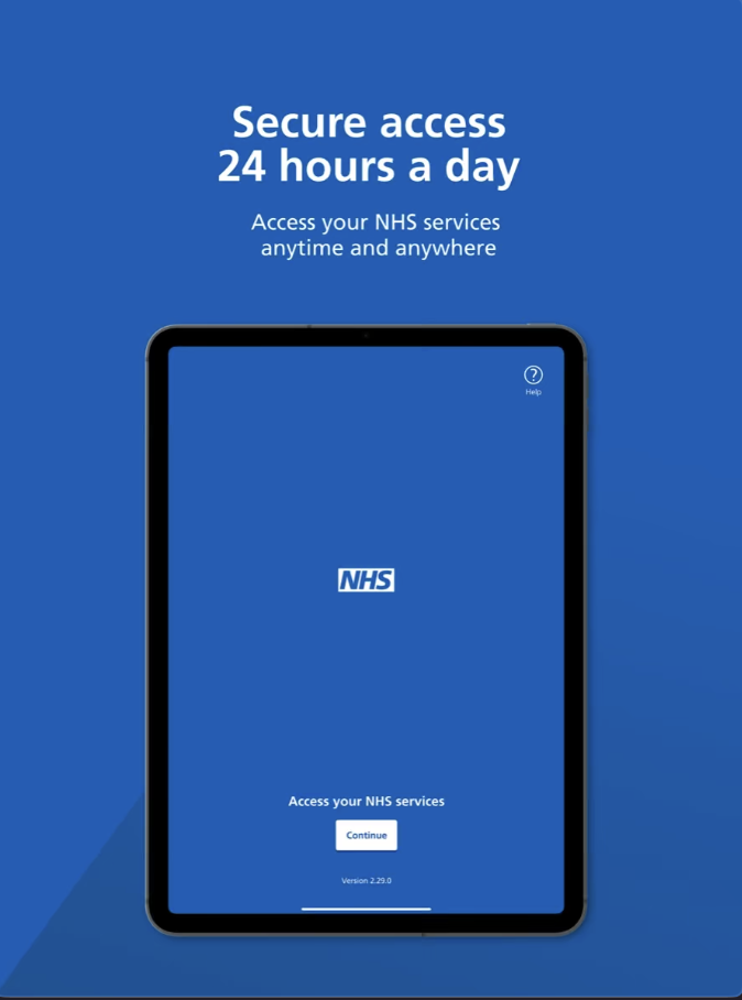 Secure access 24 hours a day on NHS App