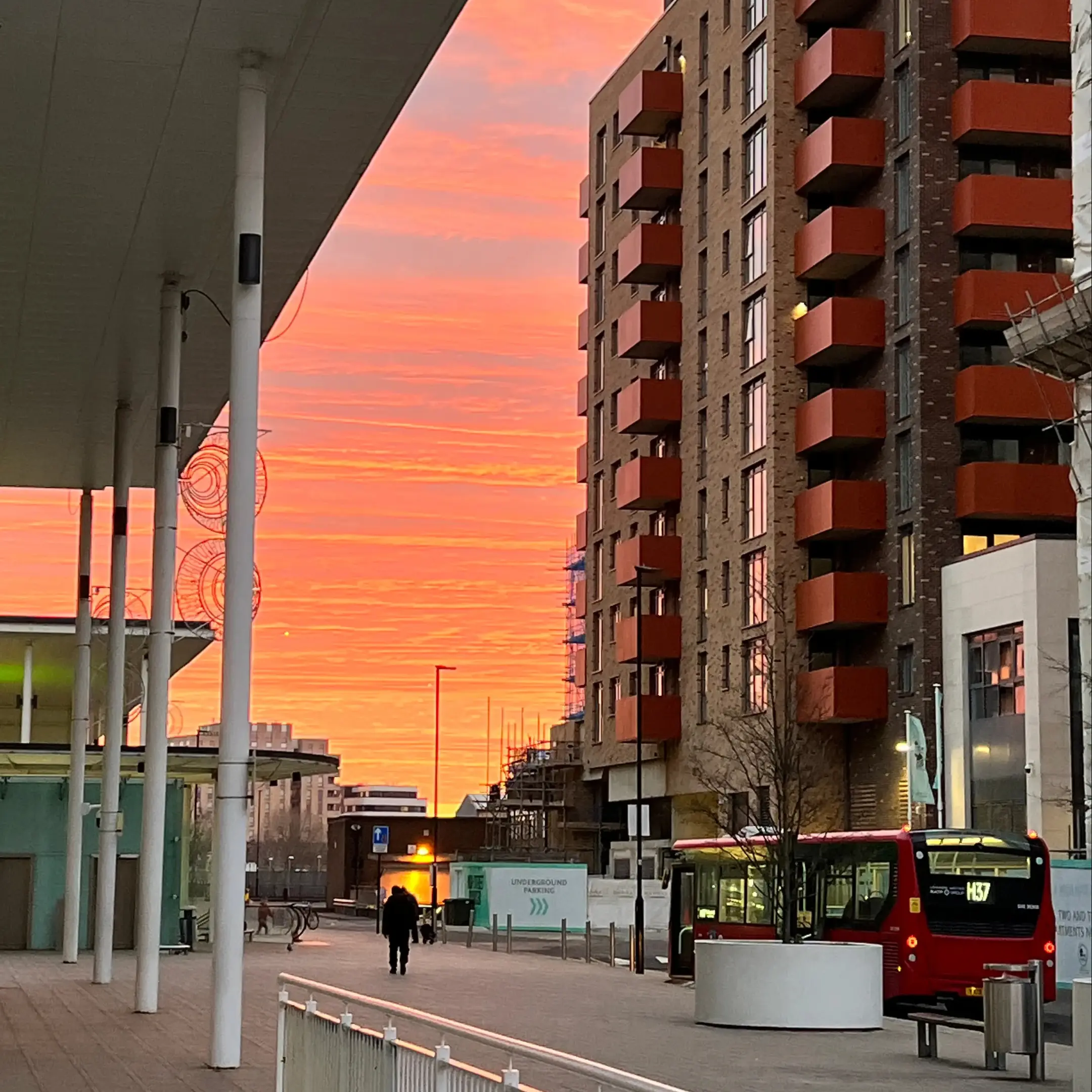 buildings in Hounslow at dawn